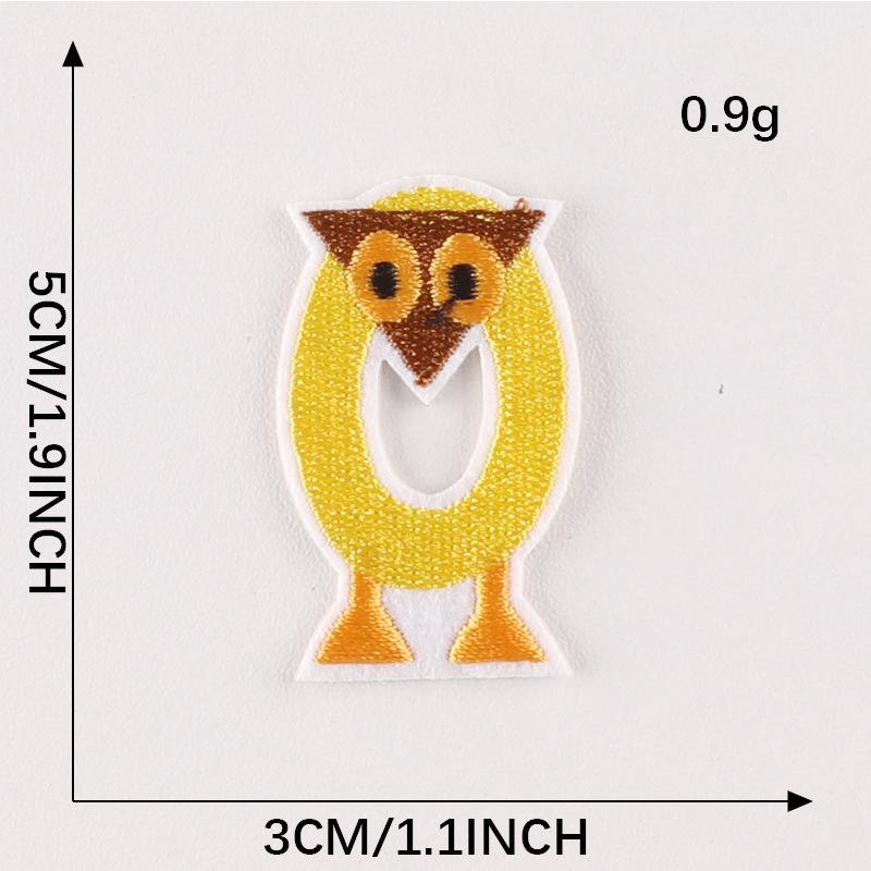 Duoku Embroidery Stickers 26 English Letters Pinyin Animal Adhesive Patch Stickers Clothing Accessories Hand Account Diy Cloth Stickers