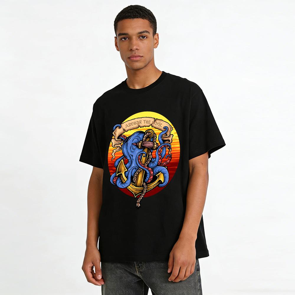 Racing Motocross Rider Sunset Graphic Casual Tee Pure Cotton T-shirt