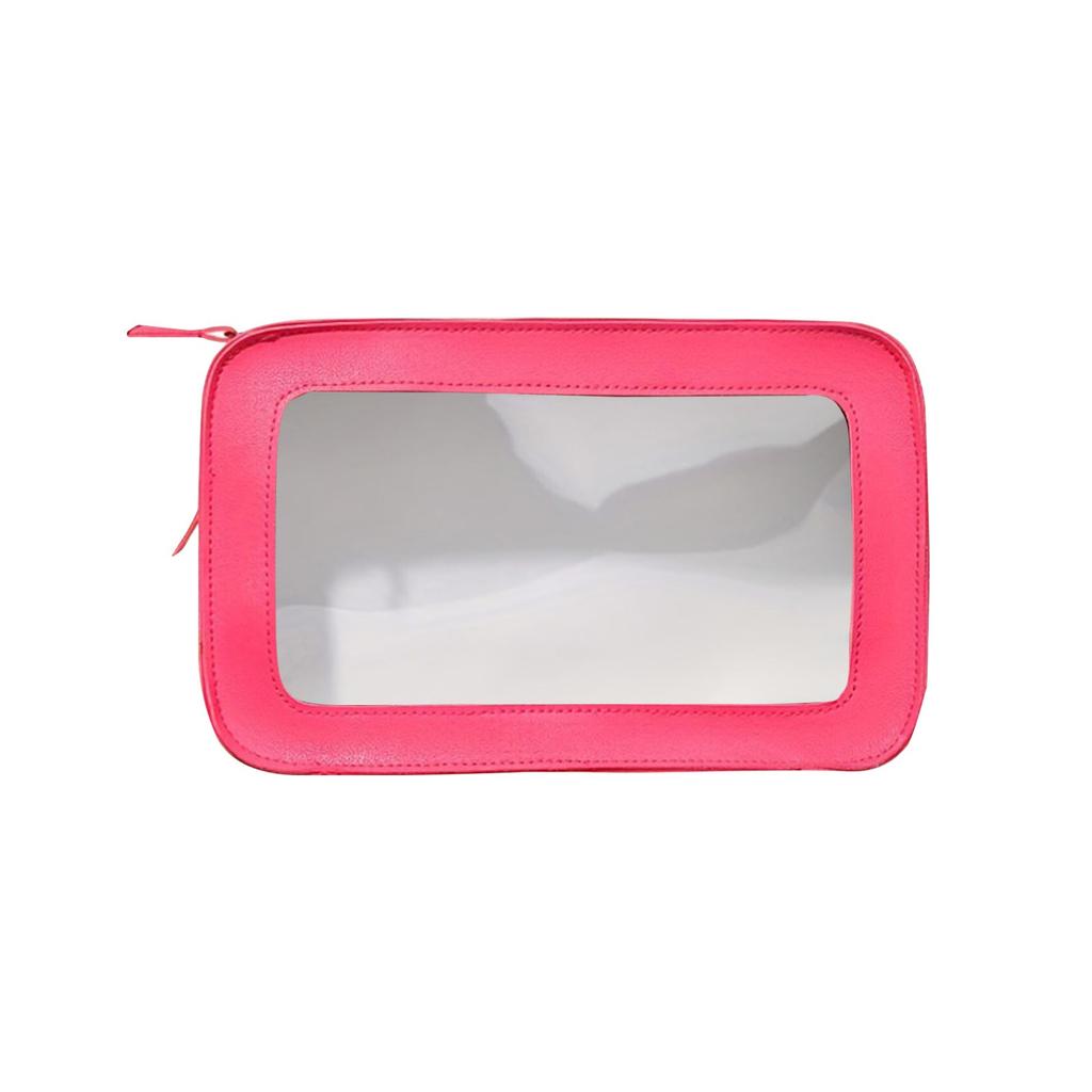 Transparent PVC Square Toiletry Bag, Fashionable Splicing Skin Care Product Storage Bag, Portable Travel Cosmetic Bag