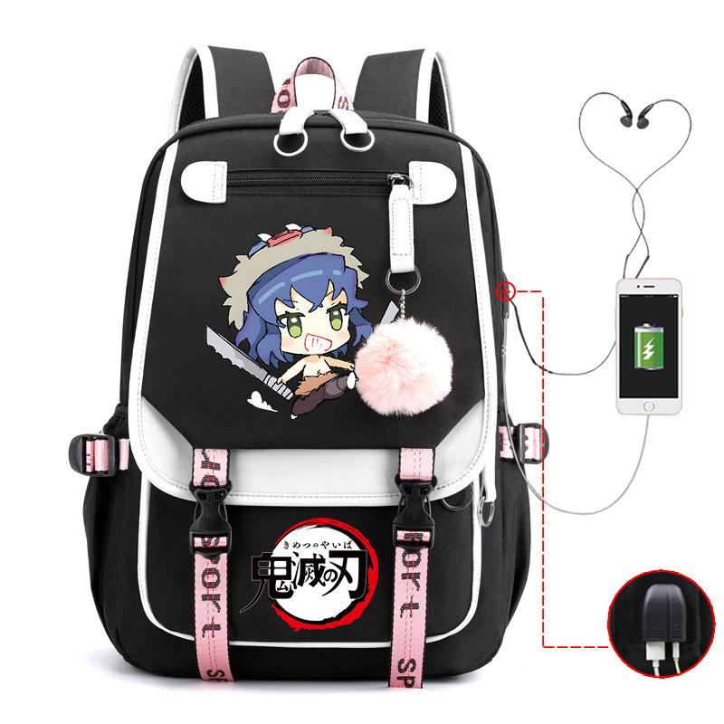 Ghost Annihilation Blade Grade 3-6 Junior High School Student High School Student School Bag Strap USB Multifunctional Backpack