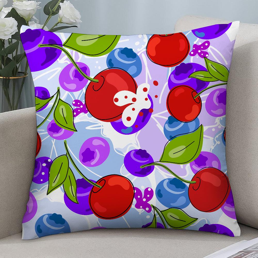 Colorful Cartoon Berries Pillow Case Short Plush Pillow Covers Sofa Decorative Gift Home Double-sided Printing Cushion Cover