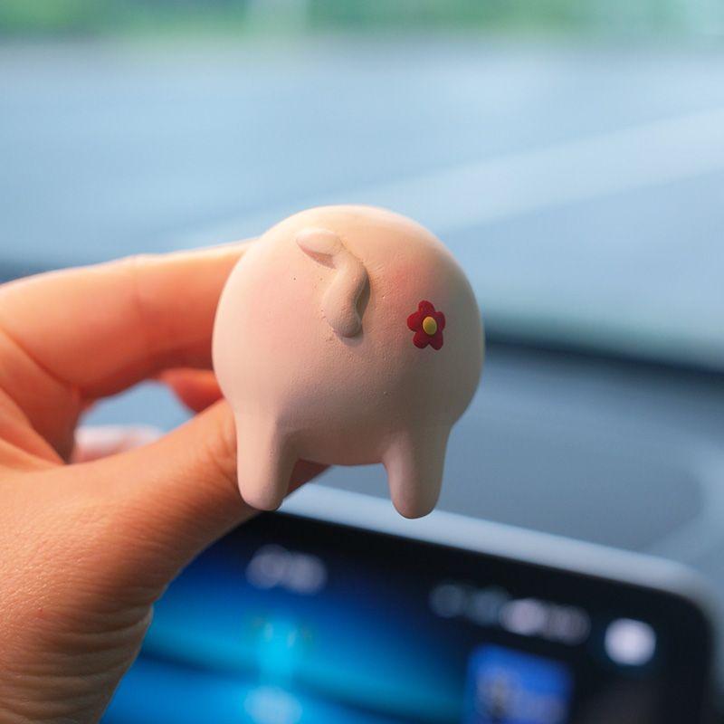 Car Air Freshener, Car Air Conditioner Perfume, Air Vent Decoration, Trendy Pig Diffuser Stone, Car Interior Ornament Little Red Flower Piggy Pp Air Vent Car Freshener