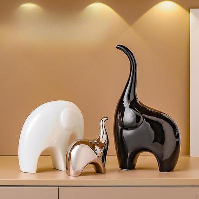 Figura de Cerámica Estatua de Elefante Regalo Coleccionable Decoración de Mesa Escultura de Animal para