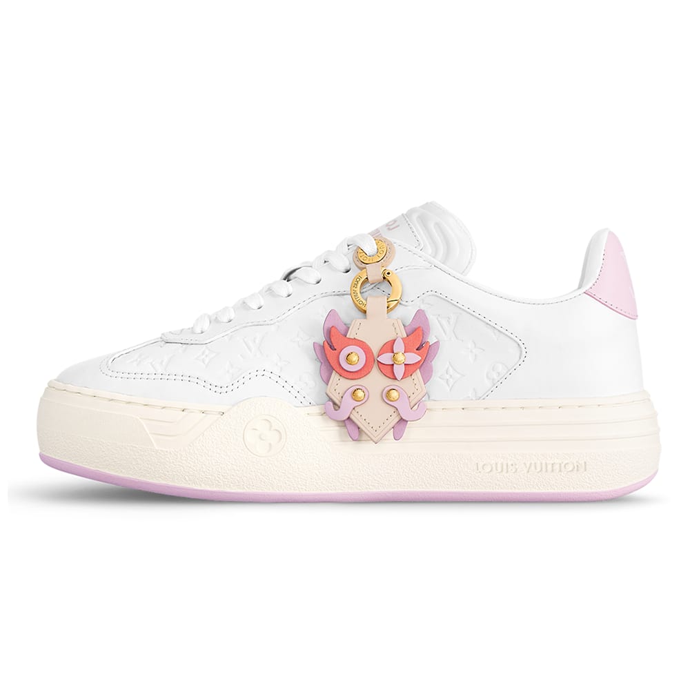 LOUIS VUITTON Groovy Year Of The Dragon Cow Leather Low top Skateboard Shoes Women's White Pink 1ACO5T