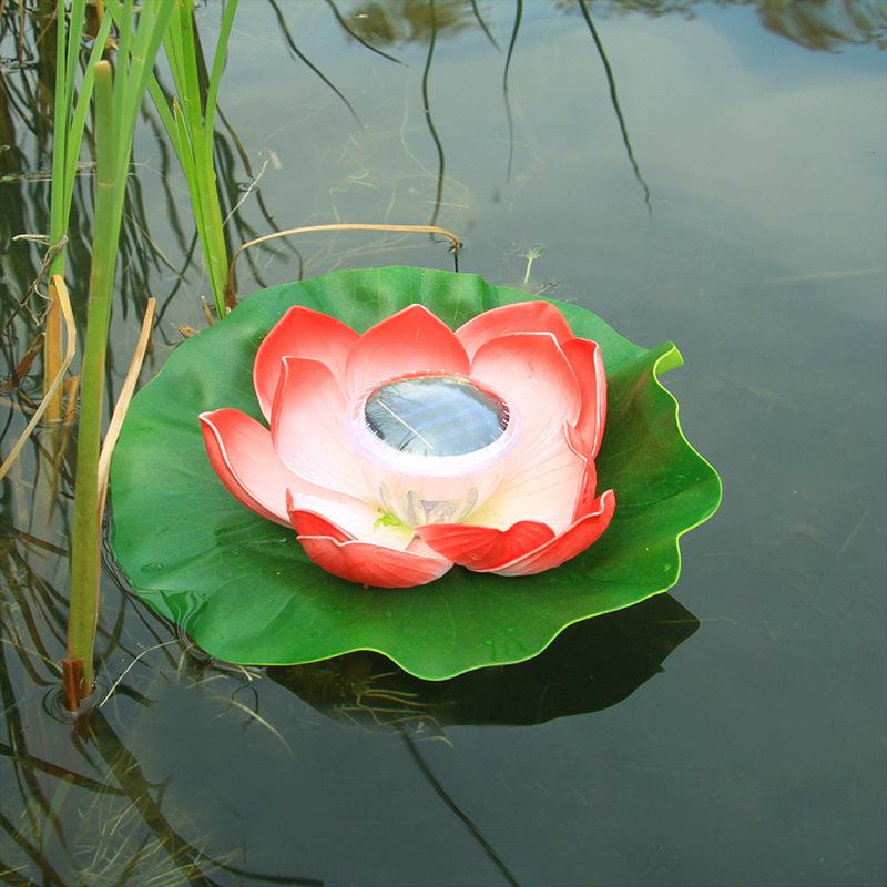 Solar Lotus Floating Pond Lamp - Waterproof Garden Wishing Light