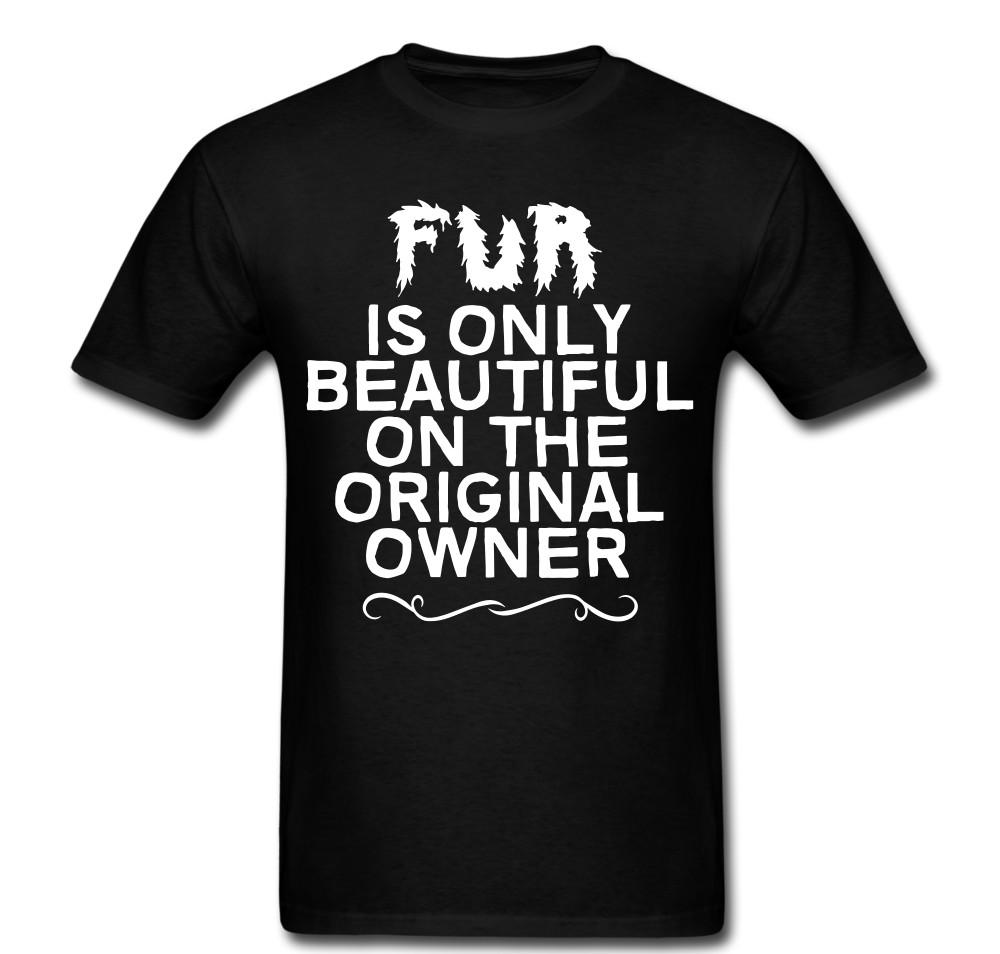 

Fur Only Beautiful On Original Owner Animals Peace Vegan Vegitarian T shirt tee L