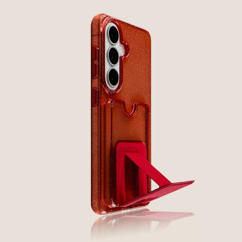 

Блестящий прозрачный кошелек-чехол для карт для Samsung Galaxy S26 S25 S24 S23 Ultra Plus Роскошный ударопрочный чехол-подставка для телефона Galaxy S24