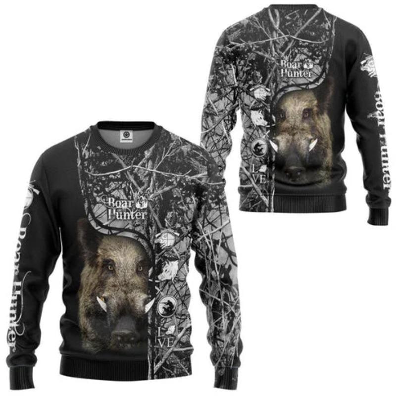 

Camouflage Hunting Animal Wild Boar Men s T-shirts 3D Printed Sports Long Sleeve - Soft Medium Stretch Fabric Spring and Autumn Relaxed Fit Clothing 5XL