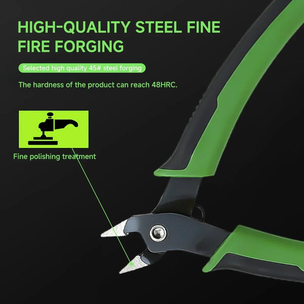 Micro Wire Cutter Precision Electronics Flush Cutter and Side Cutting Pliers Clean Cut for Model Jewelry Model Kit High Hardness