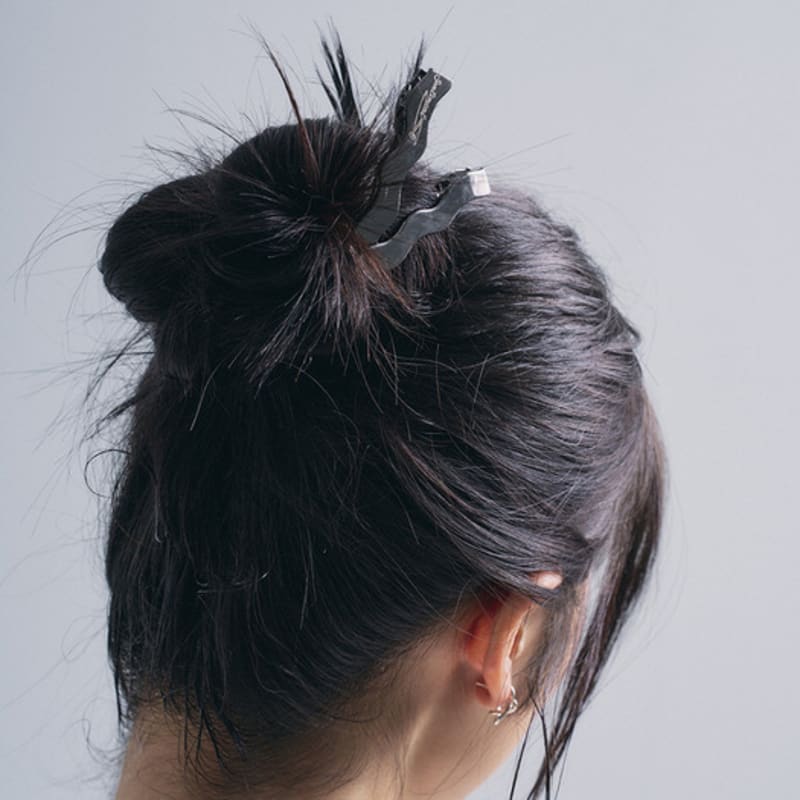 SENTIMENTS NO.425 [BLACK] WAVE HAIR PIN 2SET