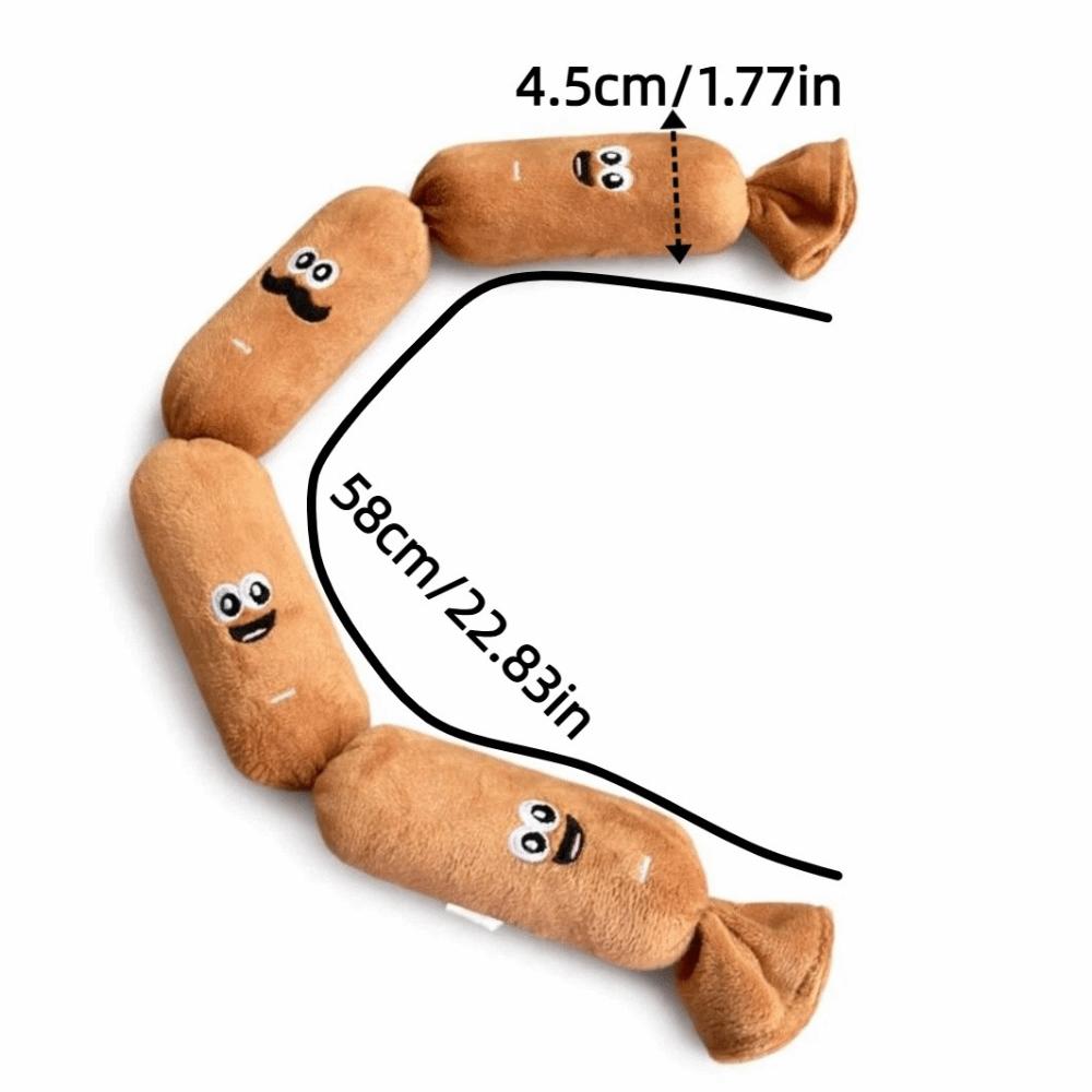 Funny Cartoon Sausage Sound Bite-resistant Wear-resistant Pet Chew Cleaning Tooth Soft Teeth Grinding Indoor Outdoor Use
