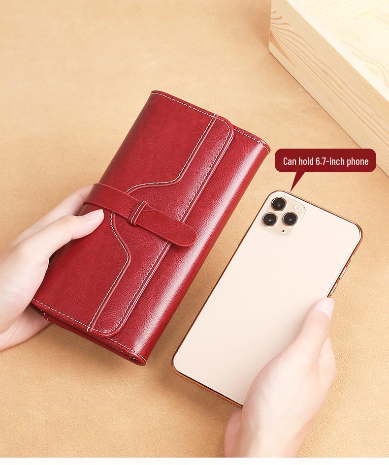 Women's Large Capacity Soft Leather Wallet with Multi-Card Holder