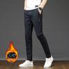 Autumn And Winter New Style With Plush Thickening/Regular Men'S Sports Elastic Waist Casual Pants Straight Leg Small Leg Pants Warm Elastic Slim
