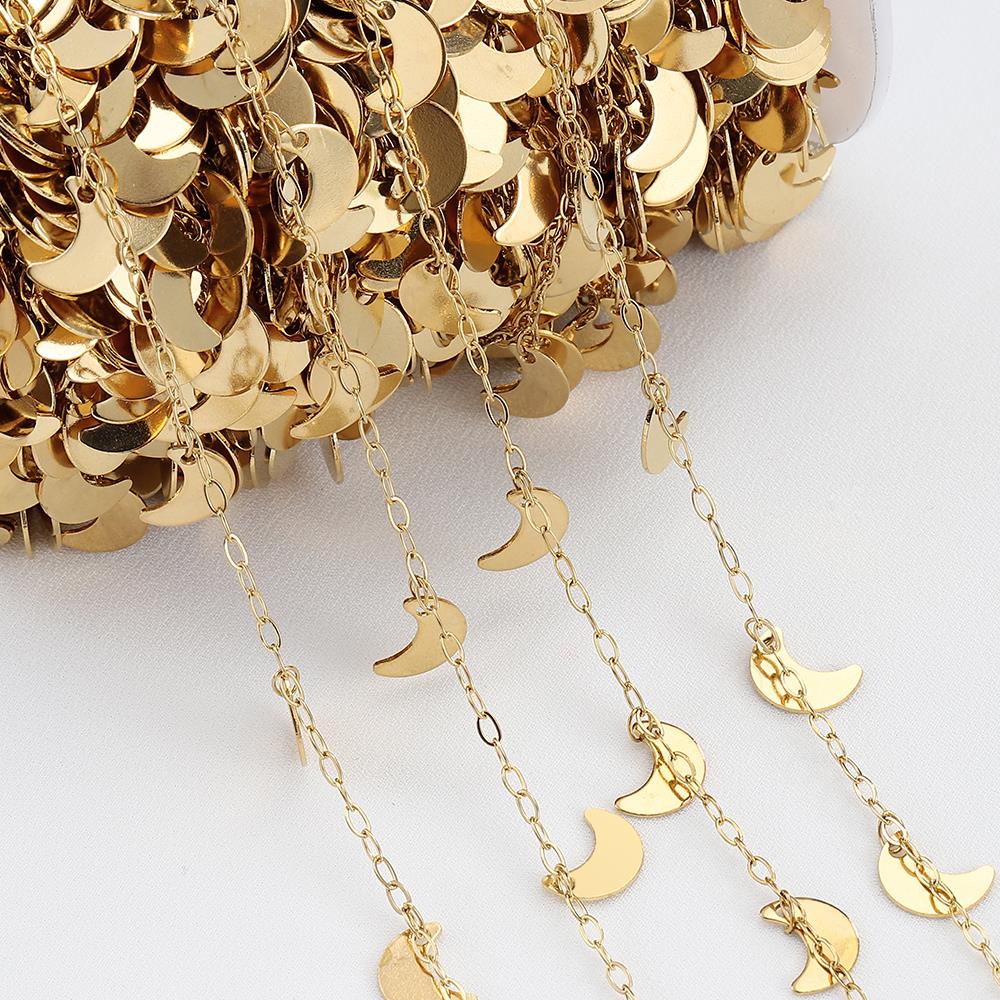 2Meters 1Meter Stainless Steel Hollowout Star Link Chain Dangle Charm Chains for Necklace Anklet Jewelry Making DIY Waterproof