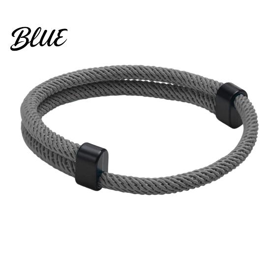 Adjustable Sports Bracelet Men Rope Braided Casual Solid Nylon Color