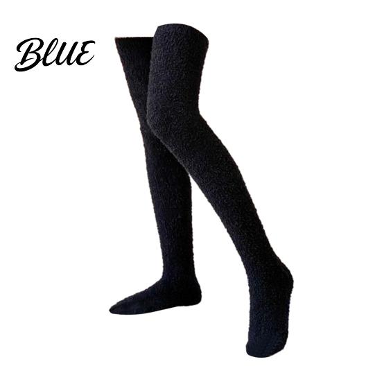 Skin Friendly Plush Hosiery 1 Pair Fuzzy Thigh High Socks for Women Long Soft Fleece Fluffy Sleep Leg Warmer Thickened Over The Knee Stockings,