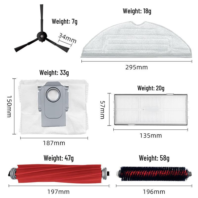 Compatible Accessories for Stone G10S, S7 MaxV Ultra, and T8 Plus: Main Brush and Filter