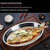304 Stainless Steel Oval Fish Dish - Creative Steamed Fish Plate, Small Round Dish for Home Use