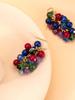 Wind Acrylic Bead Grape Shape Sweet and Cool Simple Long Pendant Earrings