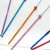5 Pieces Metal Crochet Needle Beads Crochet Hook Set Metal Knitting Needle Crochet Accessories for Handicrafts