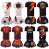 Mens Boxing Rash Guard Set UFC Training Short Sleeve Top Shorts MMA Kickboxing Gym