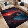 3D Sunset Ocean Beach Cliff Area Rug for Living Room Bedroom Non Slip Floor Mat Modern Home Decor Carpet Gift