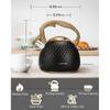 Tea Kettle Stovetop,2.5QT Stainless Steel Whistling Teapot for Stove Top Aesthetic,Portable Water Kettles Camping with Anti-hot Silicone