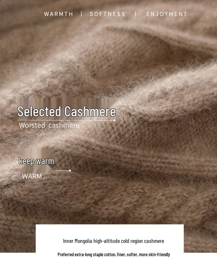 2024 Autumn/Winter Pure Cashmere Rhombus Knit Hat with Ear Protection - Versatile and Warm.
