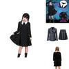 Wednesday Addams School Uniform Dress Polyester Cosplay Costume For Girls
