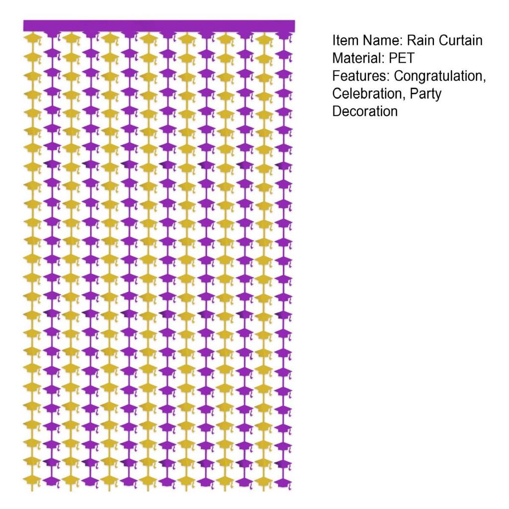 Yousheng Graduation Cap Rain Curtain 2025 Graduation Season Photo Booth Backdrop Tassel Curtain Congrats Grad Party Decorations