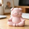3D Print Meditation Pig Figurine Closed-Eye Pig Desktop Ornament Zen Piggy Statue  Office