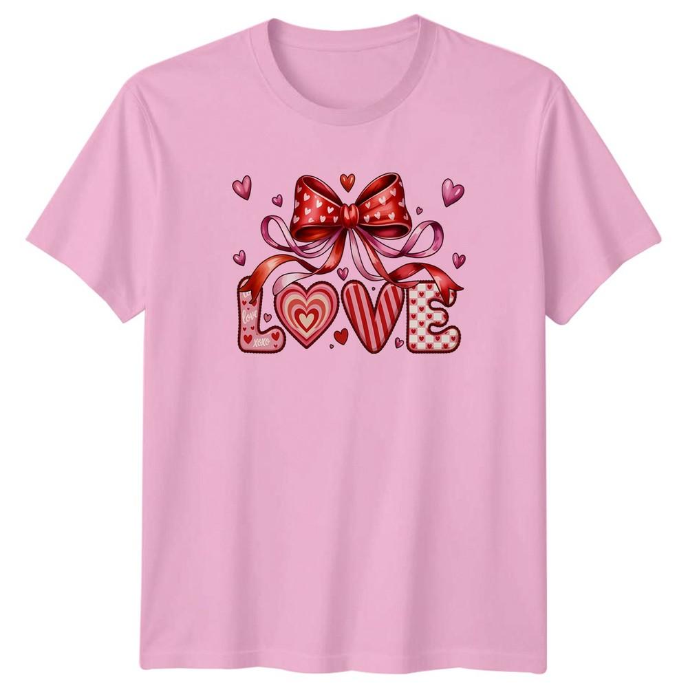 Love Xoxo Decorative Hearts Design Unisexs TShirt Valentines Day Gift For Her