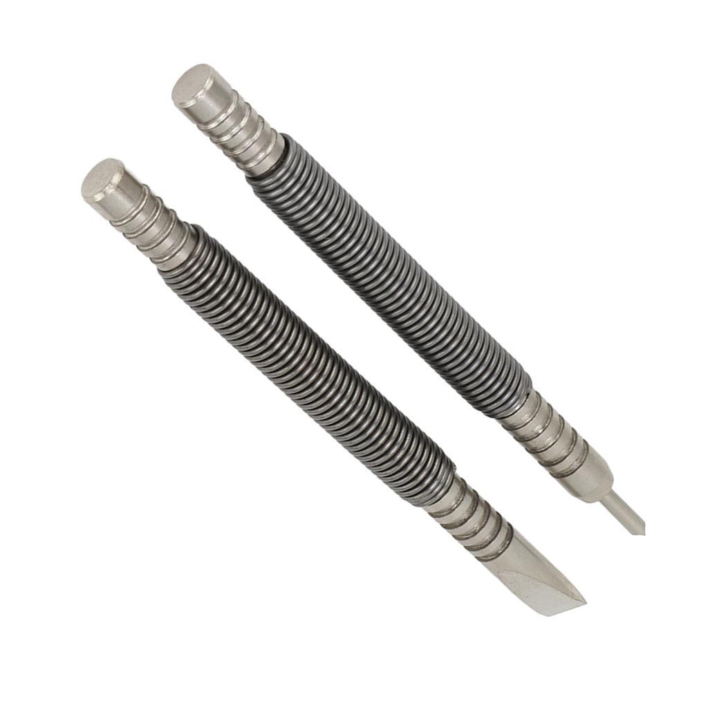 2 Pcs Nail Set Tool High Carbon Steel Double Ended Spring Nails Punch Tool Hammerless Nail Set Punch