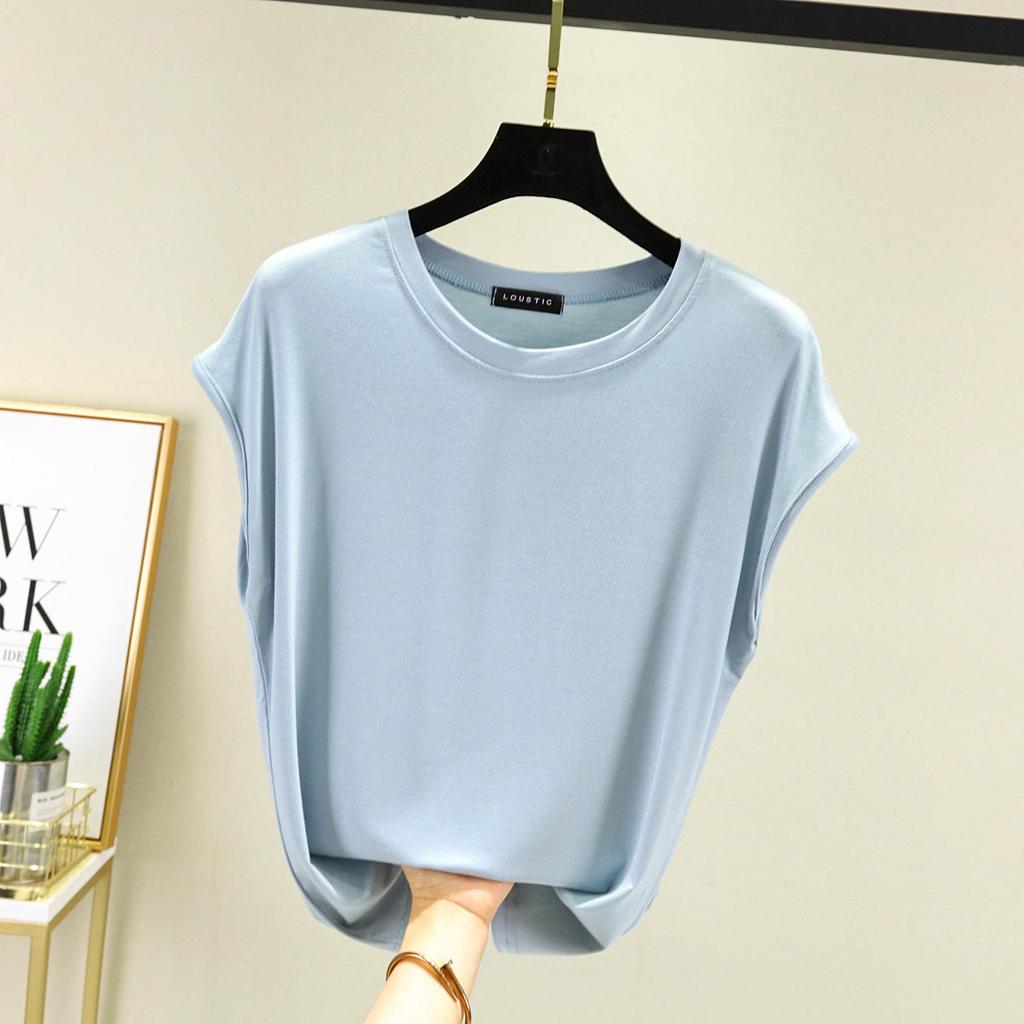 Women's Modal Sleeveless Loose Plus Size Round Neck Summer Top
