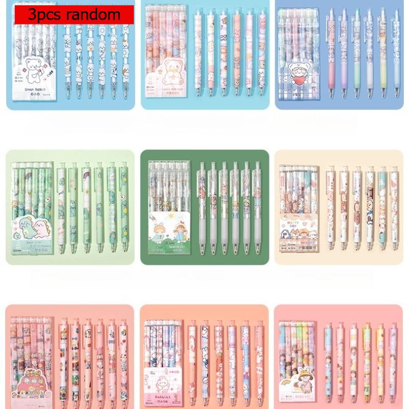 Gift Cartoon Press Gel Pen Student Water Cute Water Based Bullet Carbon Black Office Creative Kawai Stationery Lovely Supplies