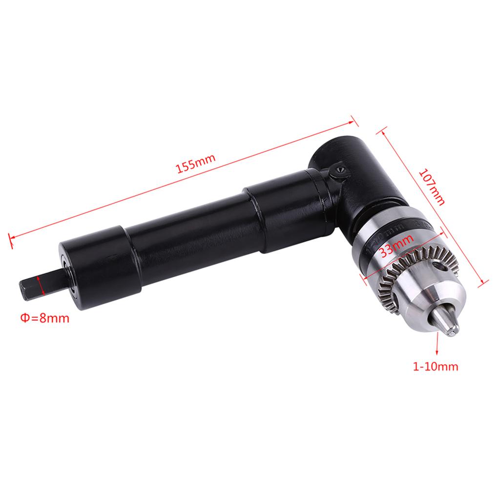 Right Angle 8mm Hex Shank Drill Adapter 90 Degrees Attachment Extension Drilling Tool