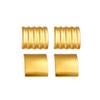 Meishiduo 18K Gold Stainless Steel Ribbed Square Stud Earrings