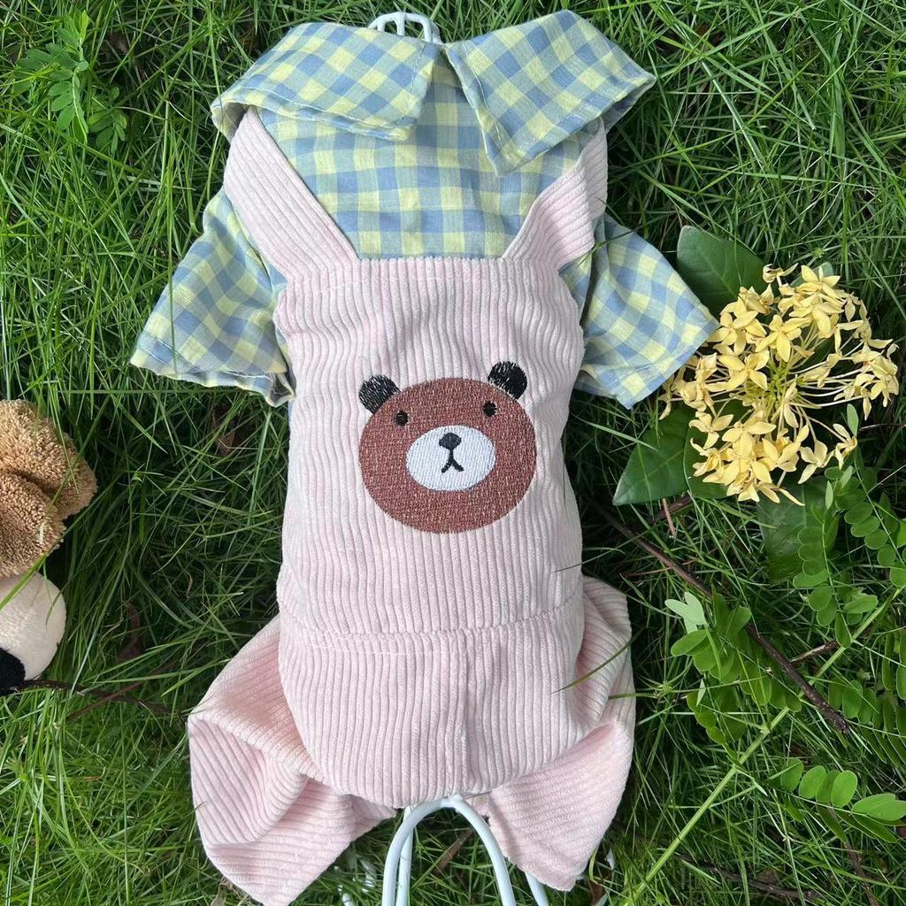 Four-legged dog clothes spring and autumn new small and medium-sized dog pet clothes teddy bear pattern pet supplies