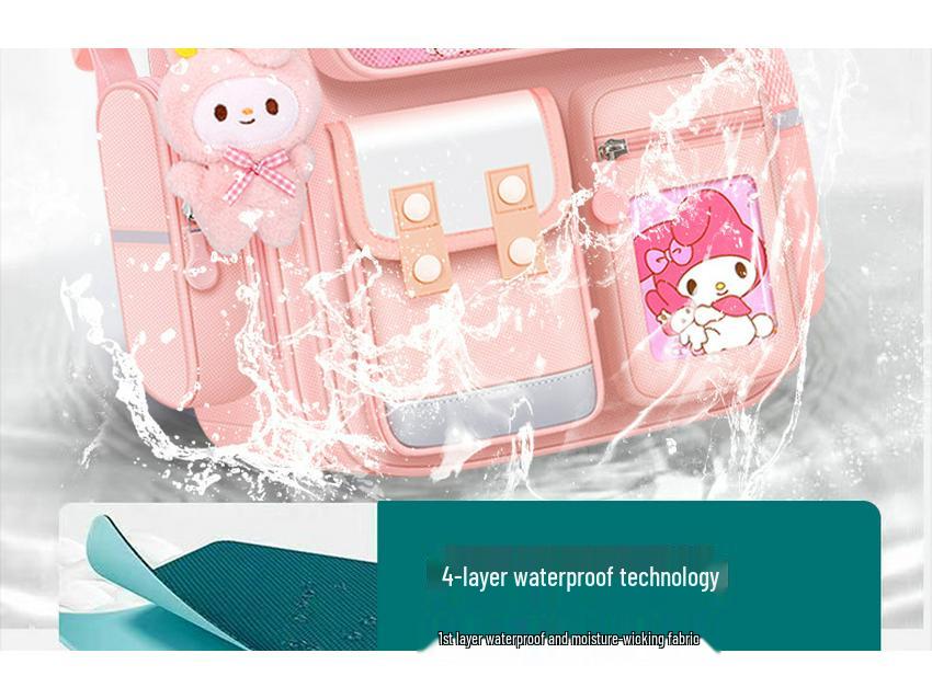 Large Capacity Cute Melody Schoolbag for Primary Students, Girls & Boys, Grades 1-6