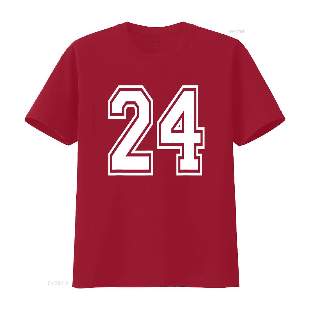 Nummer 24 T-Shirt Geburtstag Varsity Sportteam Trikot vintage gewaschen Unisex Streetwear Designer Kleidung Lässige Mode