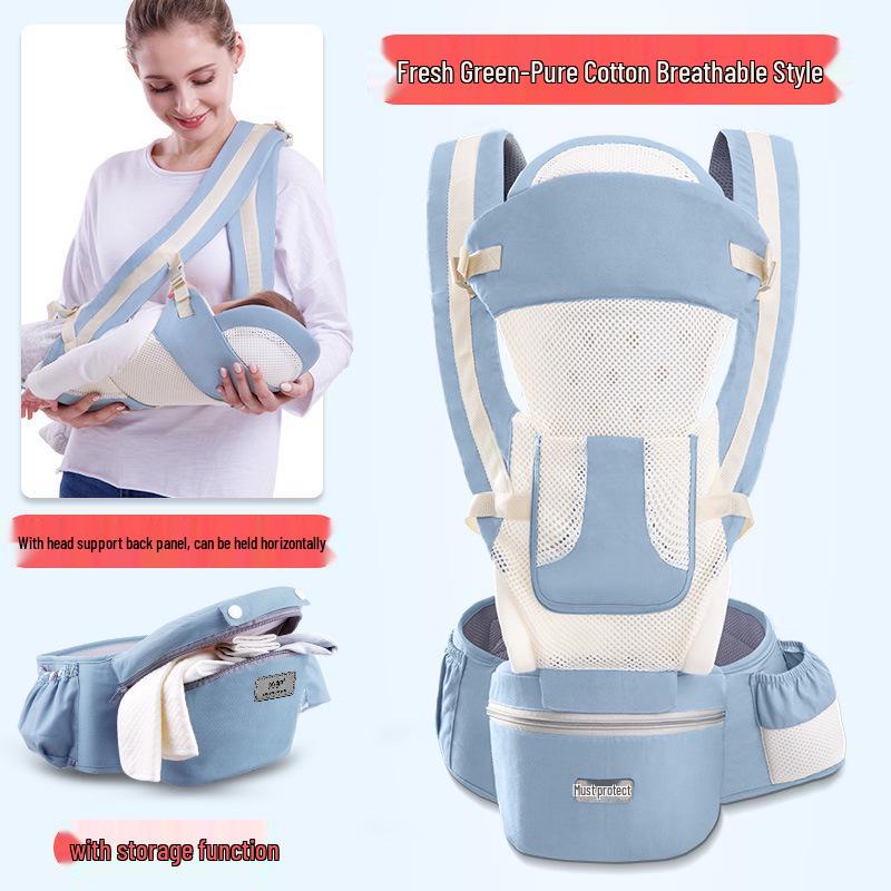 Multi-Function Baby Carrier with Waist Stool for Horizontal and Back Carry