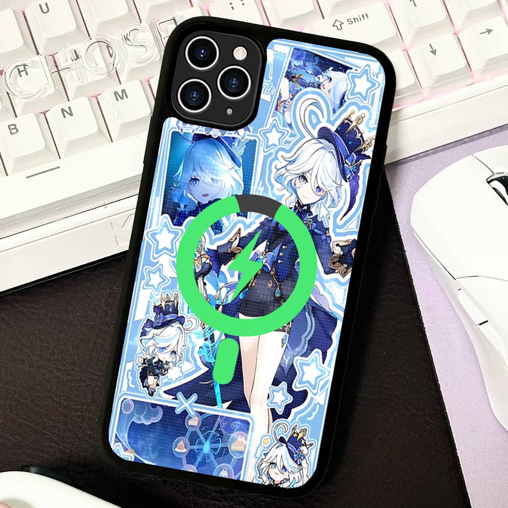 

Чехол для телефона Genshin Impact Furina с магнитной беспроводной зарядкой Для IPhone 17 16 15 14 13 12 11 Pro Max Plus Mag Чехол для телефона iPhone 17