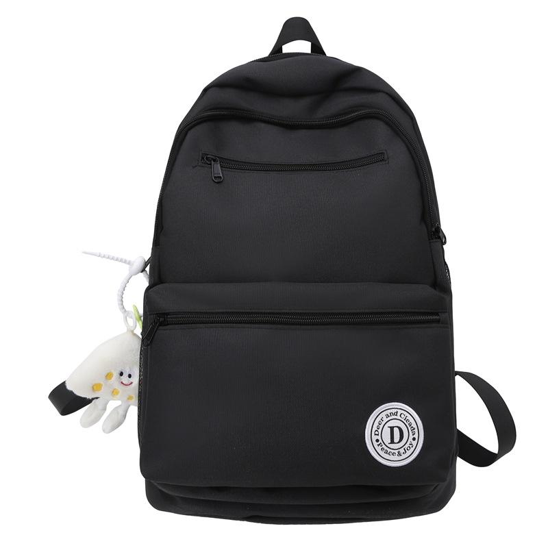 Schoolbag Japan and South Korea solid color backpack female ins junior high school high school student schoolbag large capacity backpack male tide ins