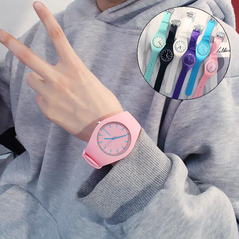 Trendy Unisex Paar Uhren Trendy Kinder Frauen Genf Männer Heißer Verkauf Silikon Analog Koreanische Sport Uhr Gelee Uhren Hohe Qualität Student Unisex