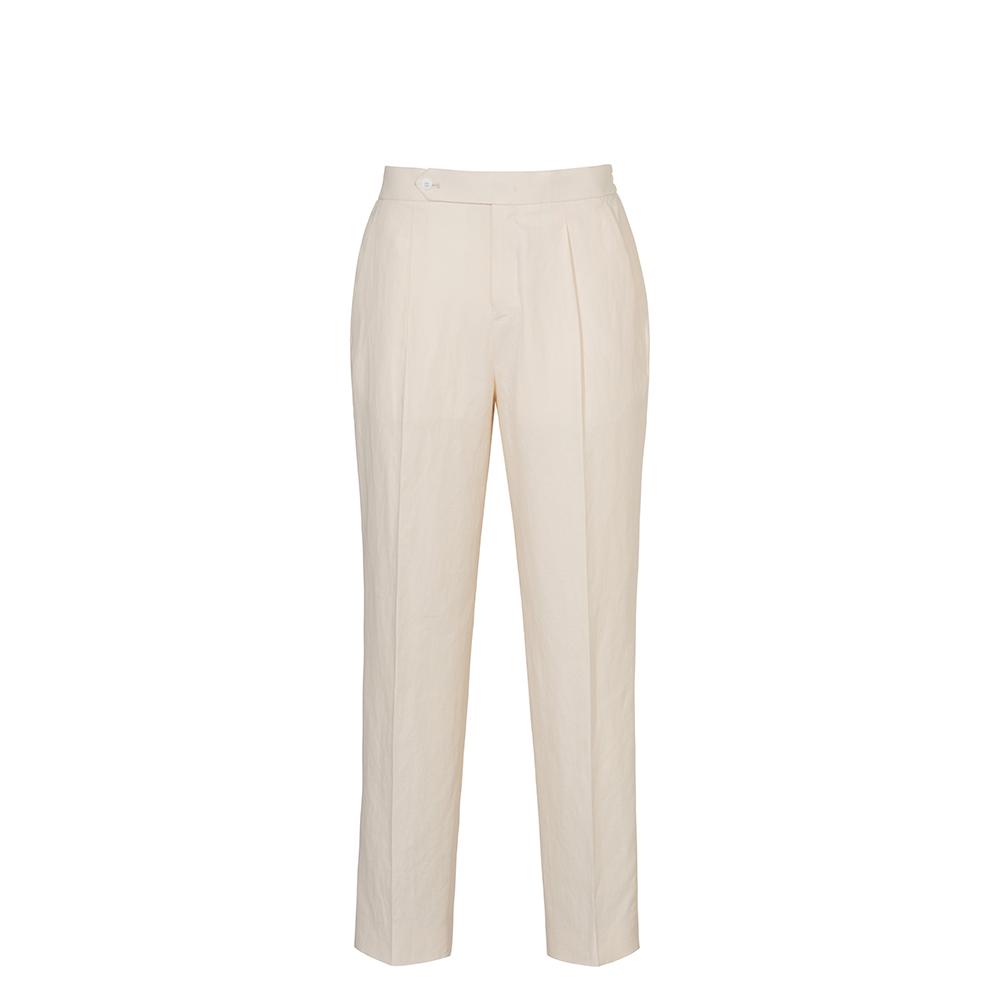 EDWARDMAX Linen & Cotton Elastic Waist Pants (Ce)