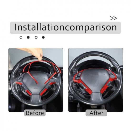 Red Carbon Fiber Steering Wheel Cover Trim Sticker For Infiniti G37 G35 07-2013