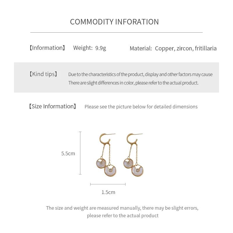 14k Vergoldete C-förmige Ohrringe für Damen Französisch Retro Fritillaria Quasten Hängeohrring High-End Mode Hochzeit Zirkon