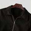 Men's Short Lapel Jacket Two-Way Zipper Loose Front Shoulder Casual Jacket