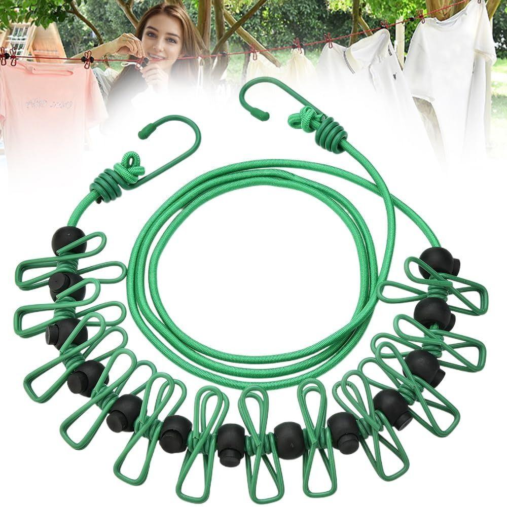 With 12 Clothespins Outdoor Clothesline Windproof Non-Slip Clotheslines  Outdoor Travel Camping