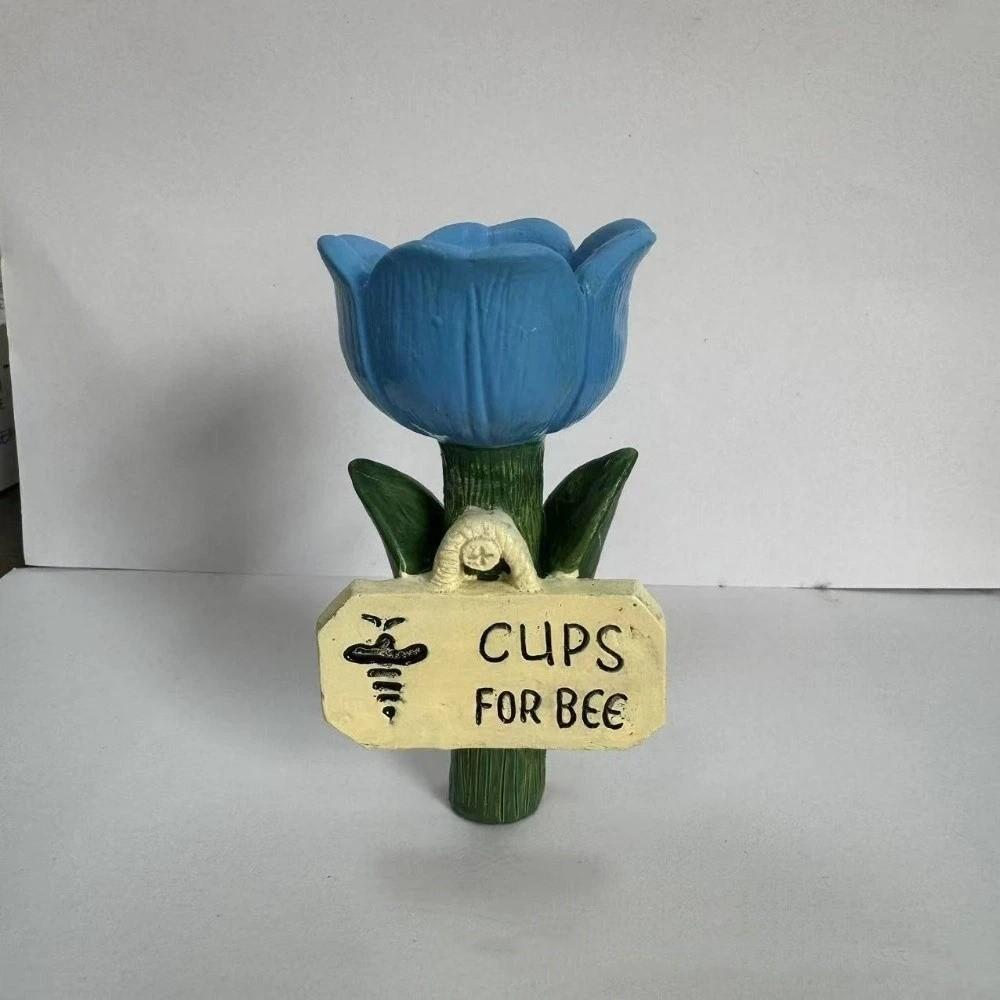 Resin Insect Drinking Cup Flower Shape Garden Decoration Bee Butterfly Water Dispenser  Patio